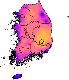 5월 21~25일 최고기온 지도