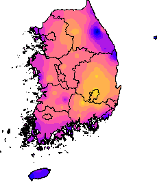 6월 11~15일 최고기온 지도