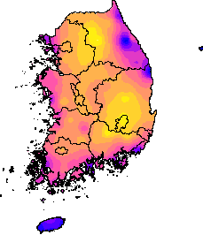 6월 16~20일 최고기온 지도
